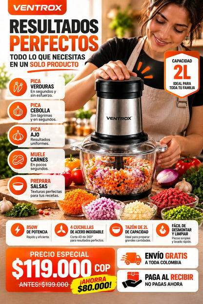 Picador de alimentos eléctrico 2l